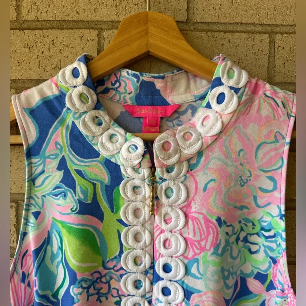 Lilly Pulitzer Jane Shift Dress Peony For Your Thoughts Sz 12 Zip Floral - Picture 4 of 6